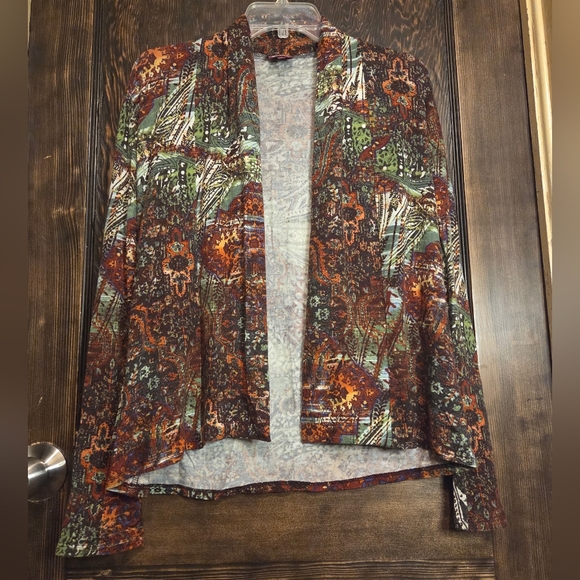 NWOT Salaam Multicolor Patterned Openfront Women's Cardigan - Sz S - Picture 2 of 7